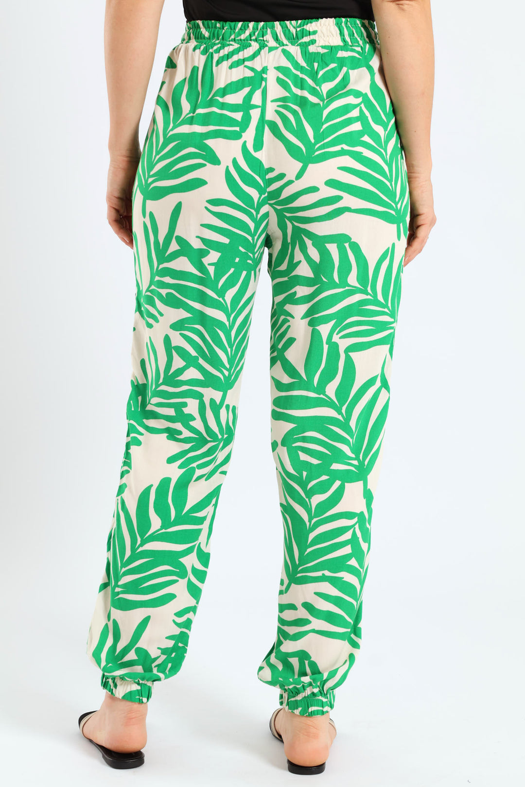 Viscose Jogger - Stone/Green