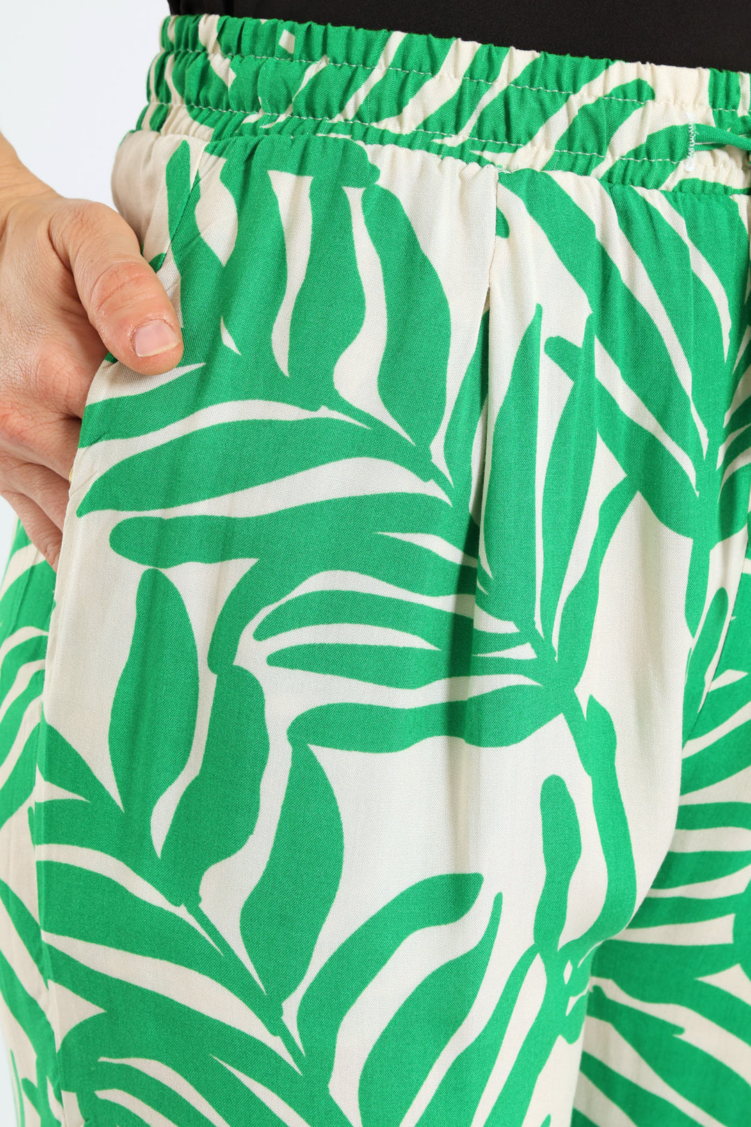 Viscose Jogger - Stone/Green