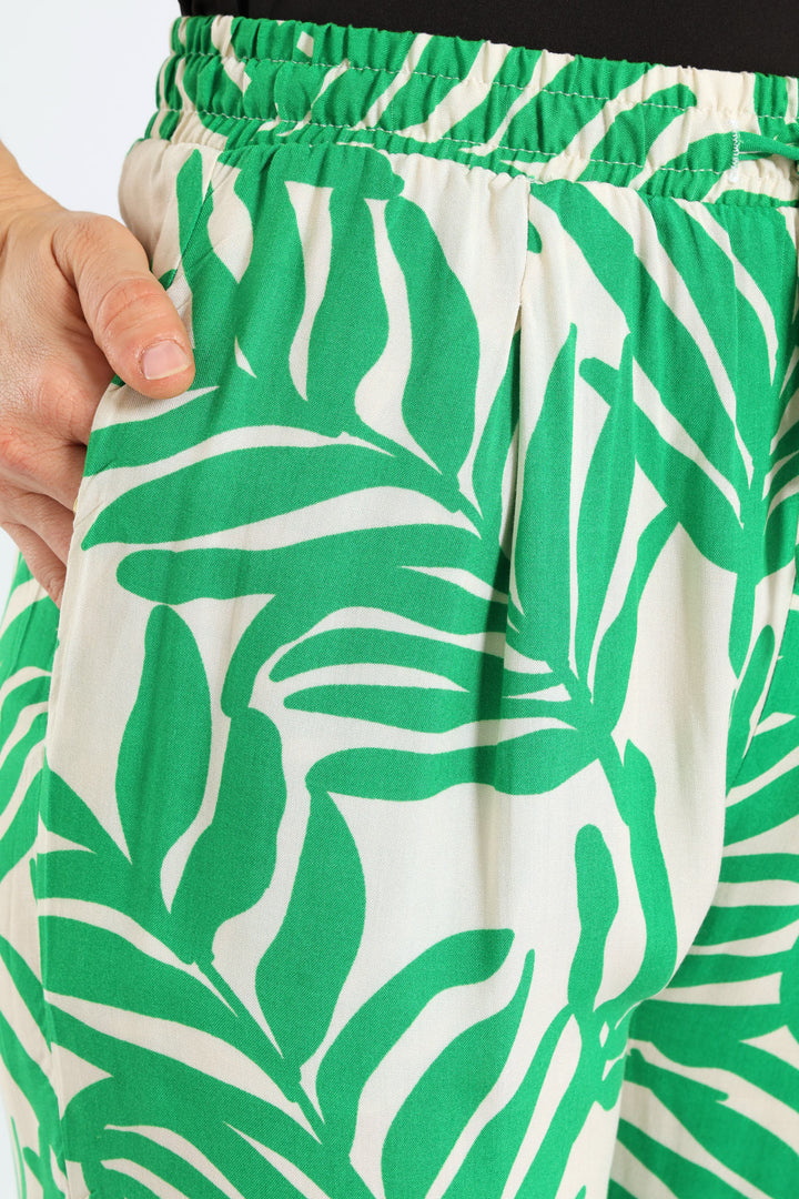 Viscose Jogger - Stone/Green