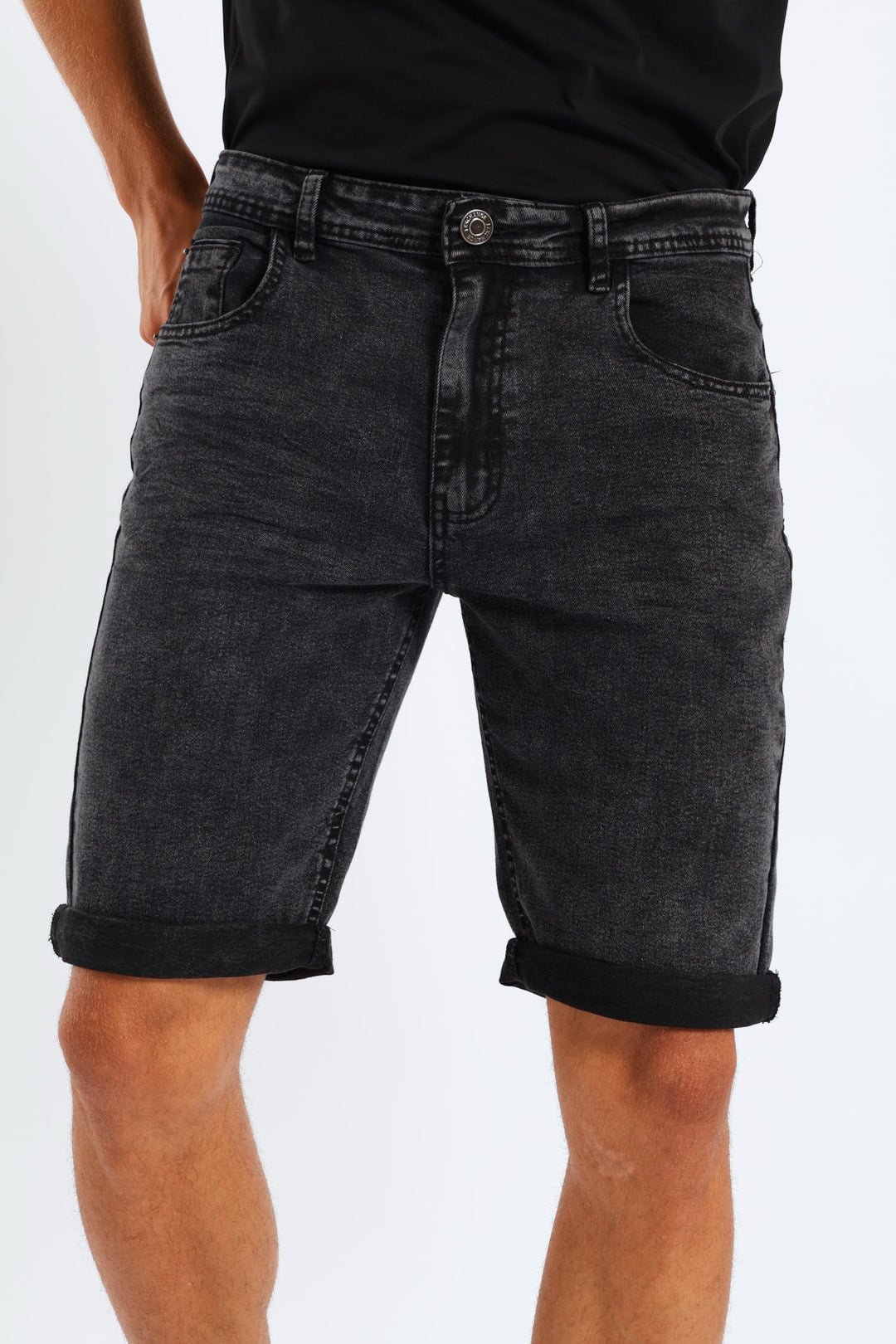 Acid Denim Short - Black