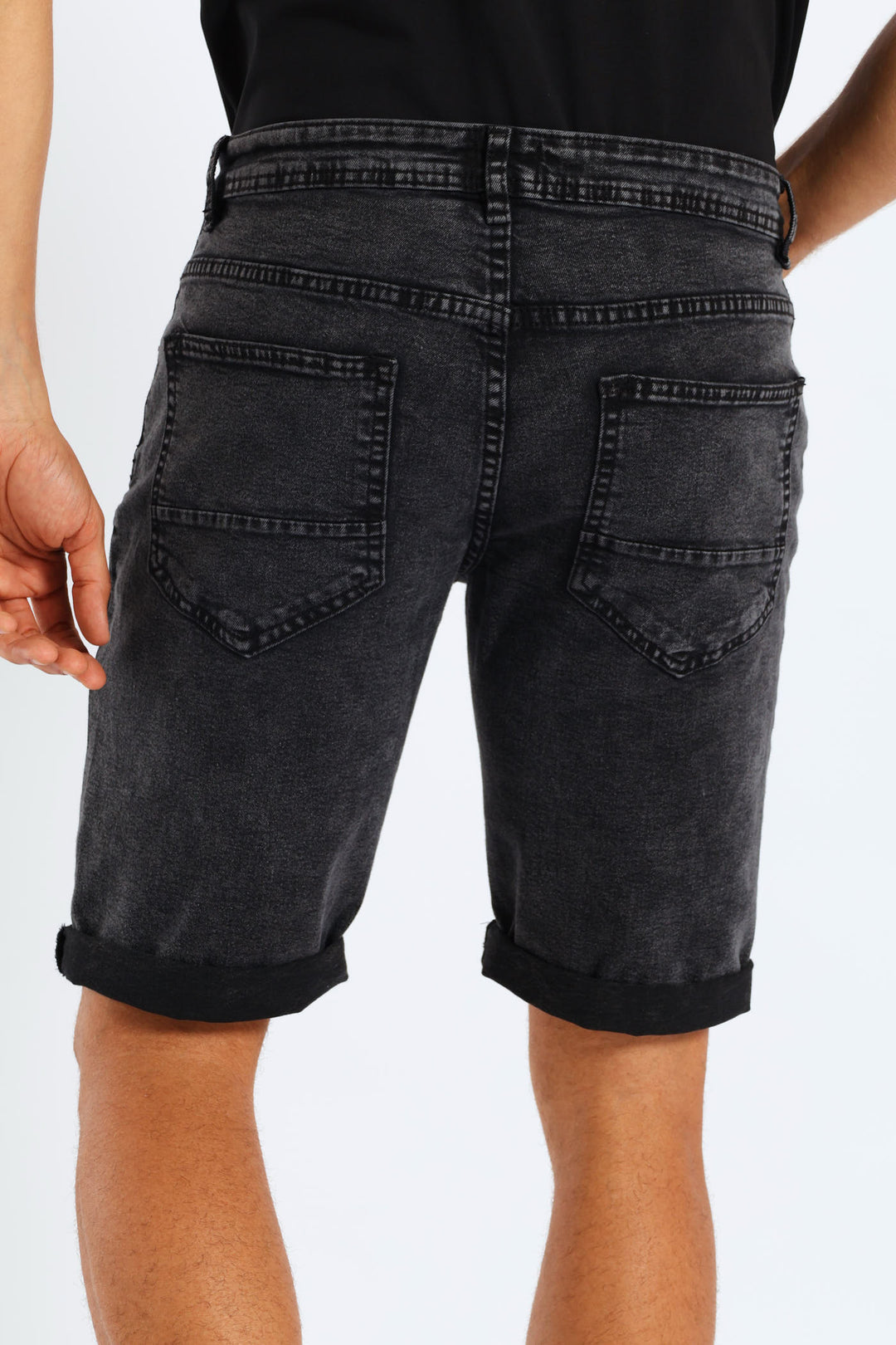 Acid Denim Short - Black