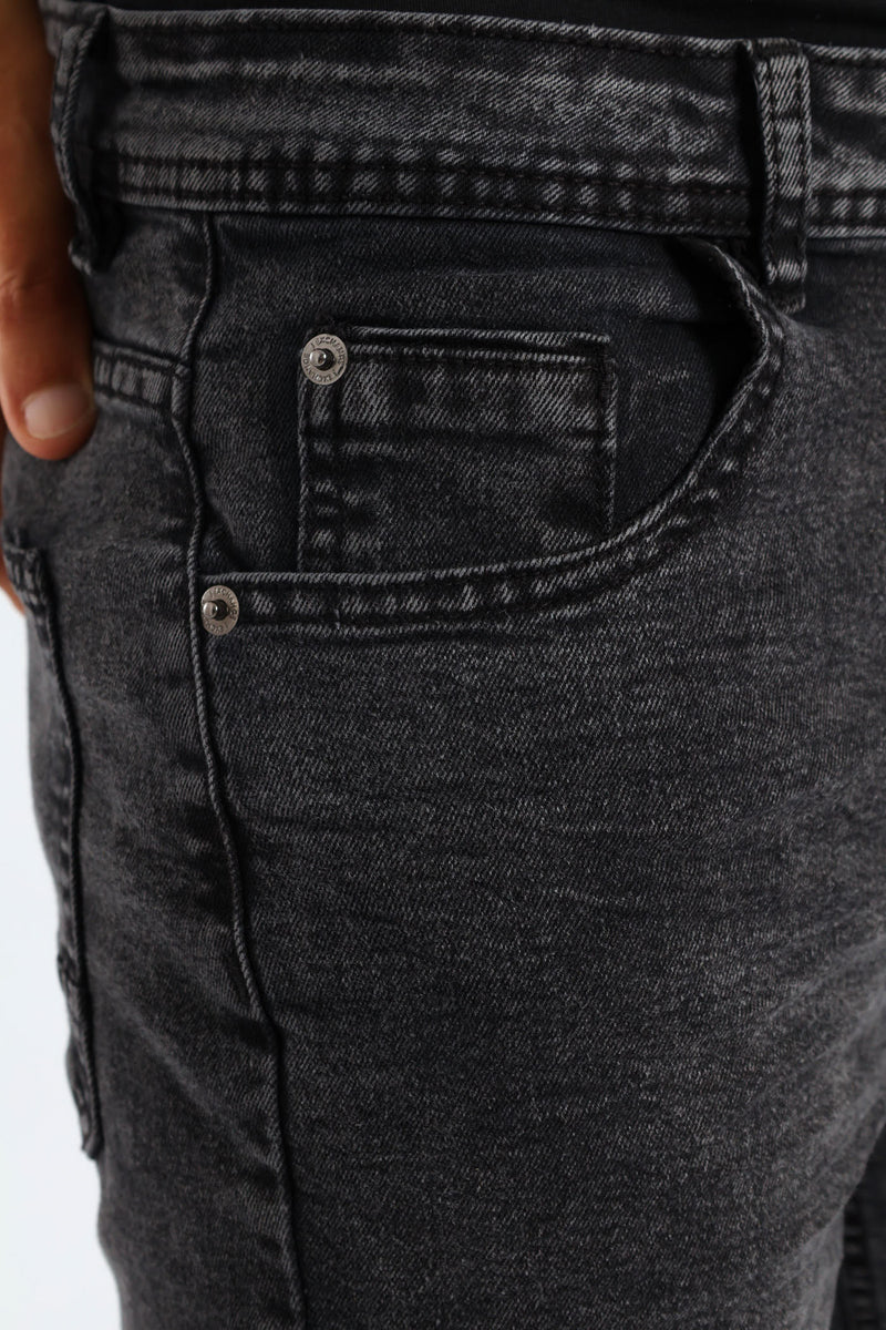 Acid Denim Short - Black