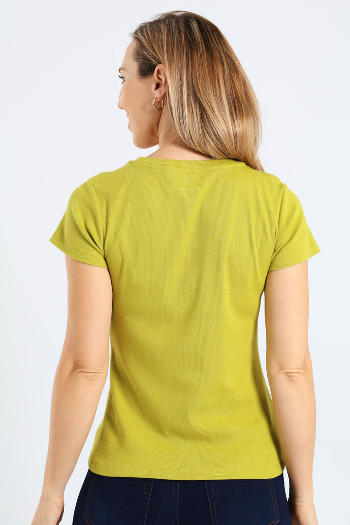 Crew Rib Fitted Tee - Bright Chartreuse