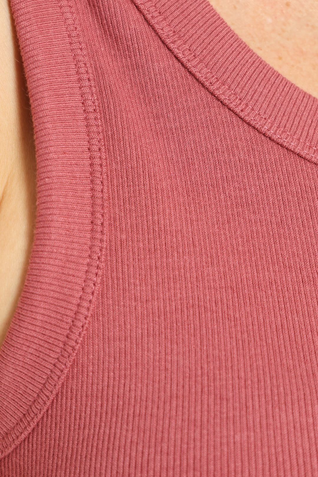 Rib Fitted Tank Top - Deco Rose