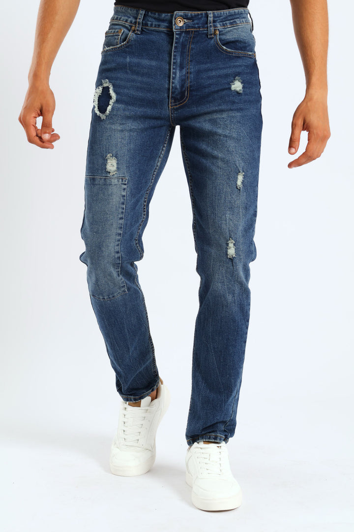 Rip & Repair Patch Denim - Dark Wash