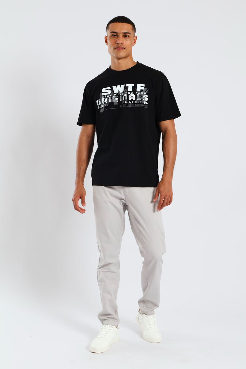Basic Print Tee - Black