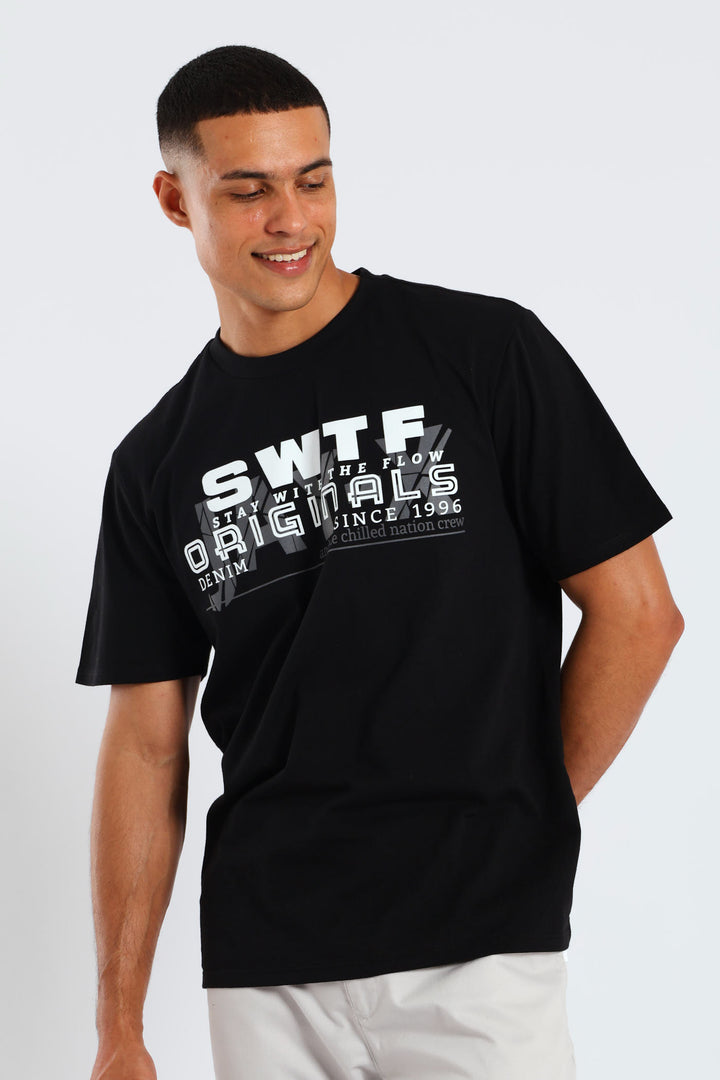 Basic Print Tee - Black