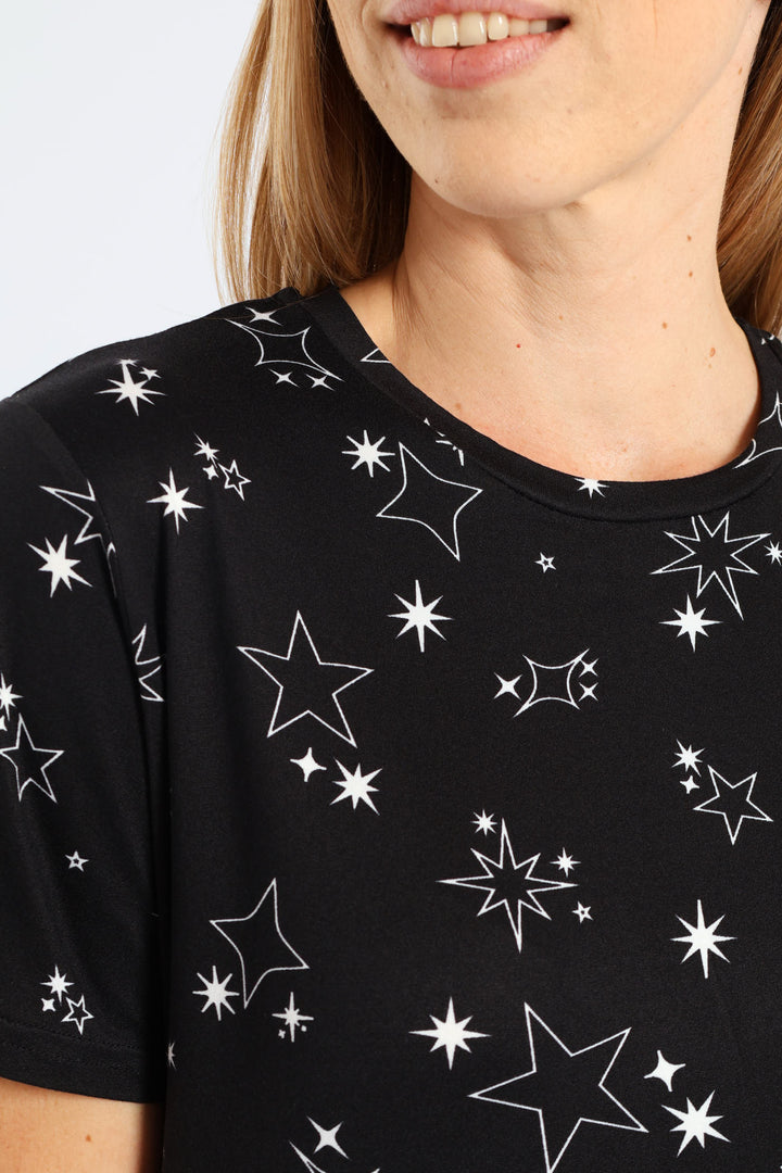 Soft Touch Stars Pant - Black