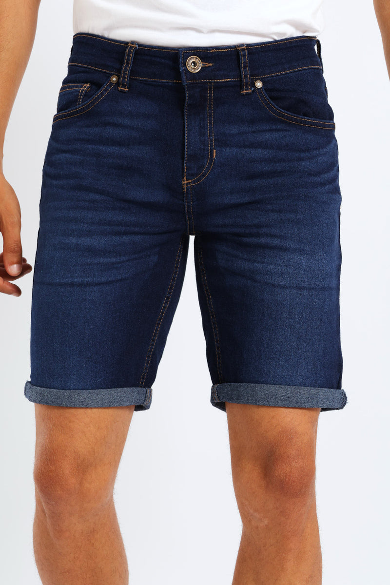 Basic Denim Shorts - Mid Wash