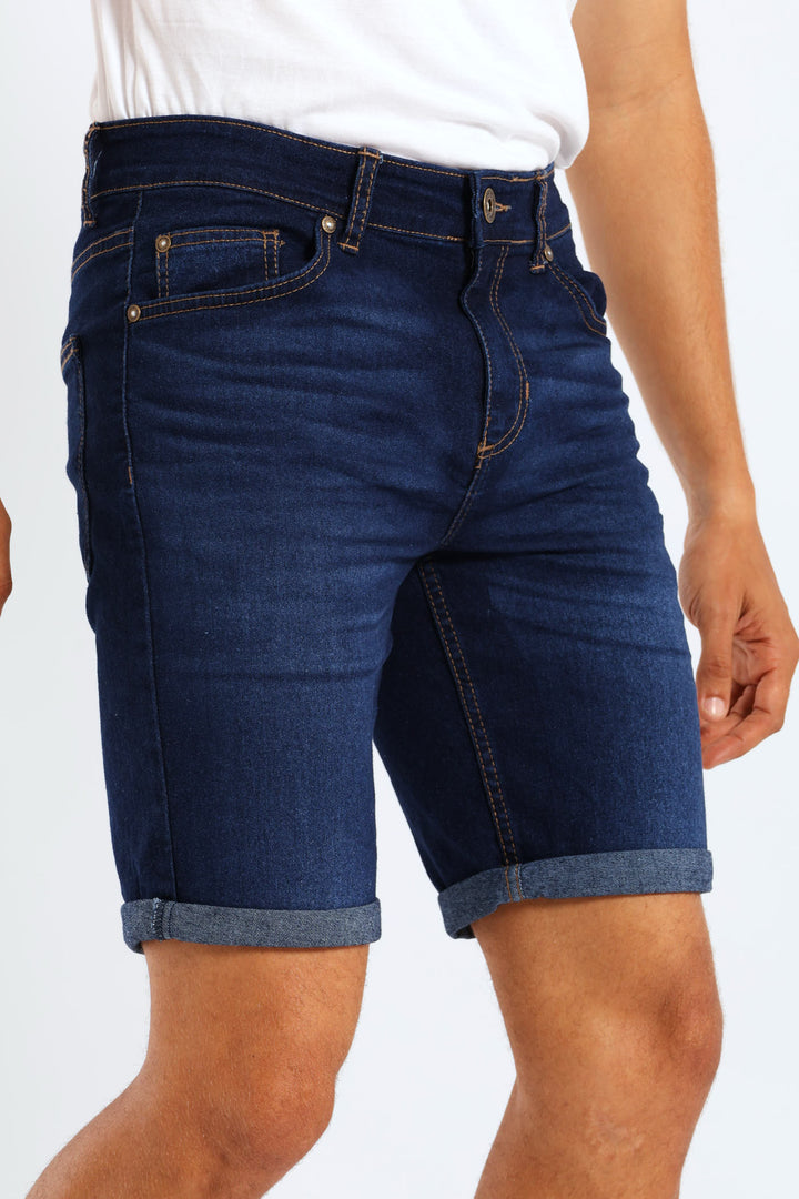Basic Denim Shorts - Mid Wash