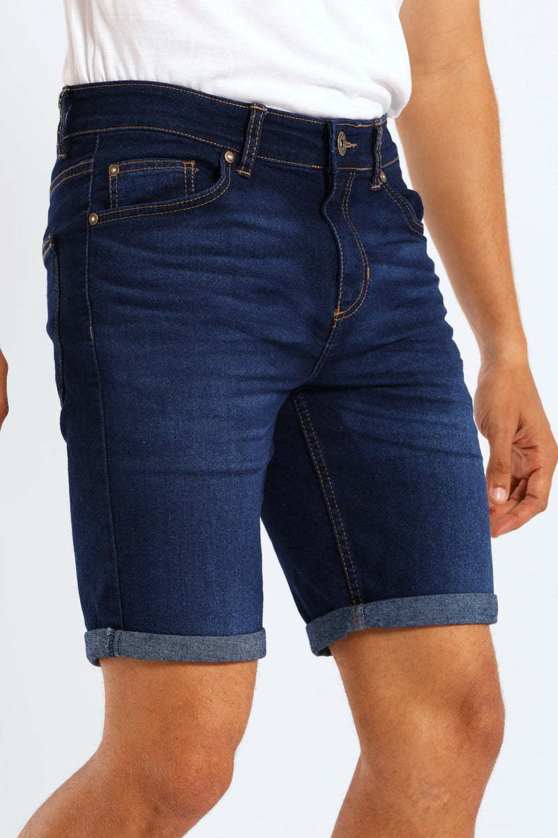 Basic Denim Shorts - Mid Wash
