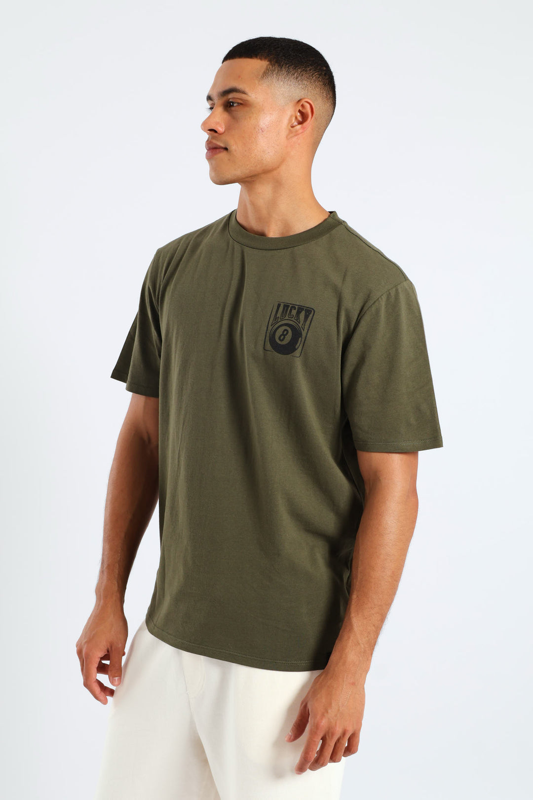 Basic Lucky Printed Tee - Fatigue