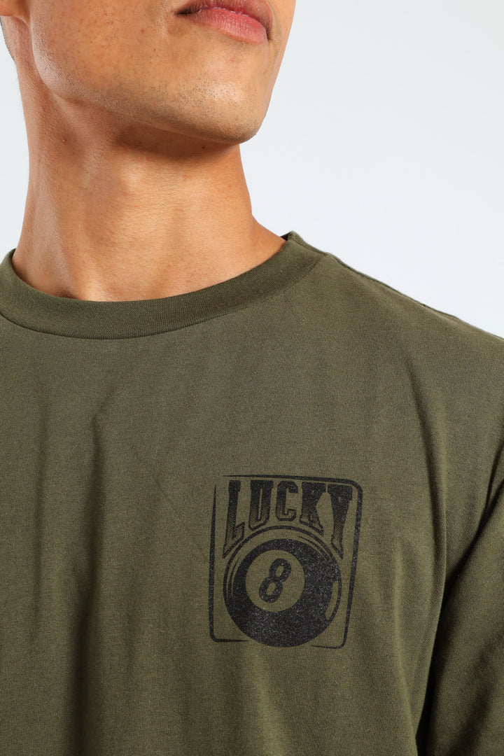 Basic Lucky Printed Tee - Fatigue