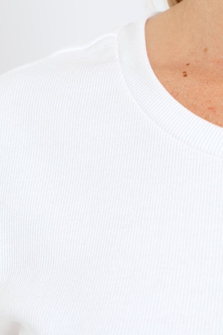 Crew Rib Fitted Tee - White