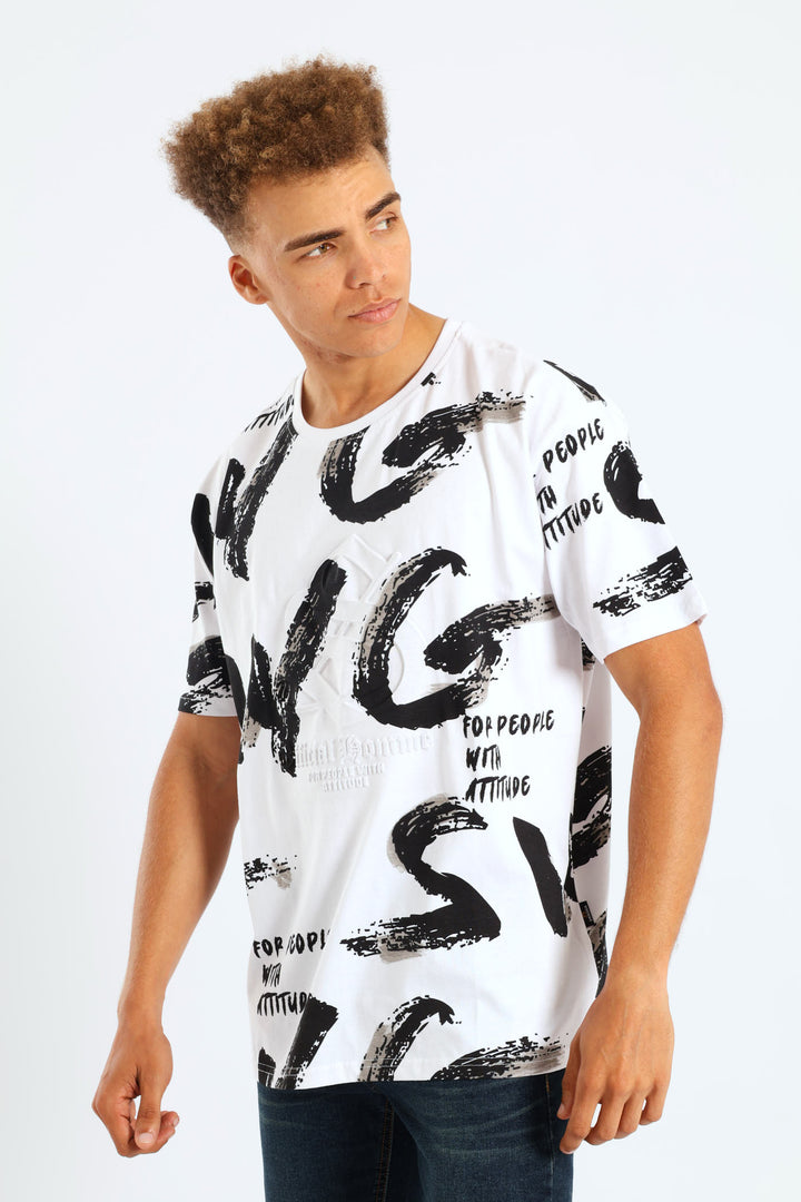 Rotary Embossed Tee - White