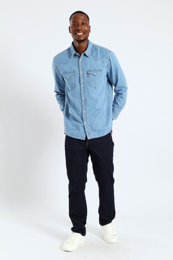 Classic Western Franklin Shirt - Stonewash