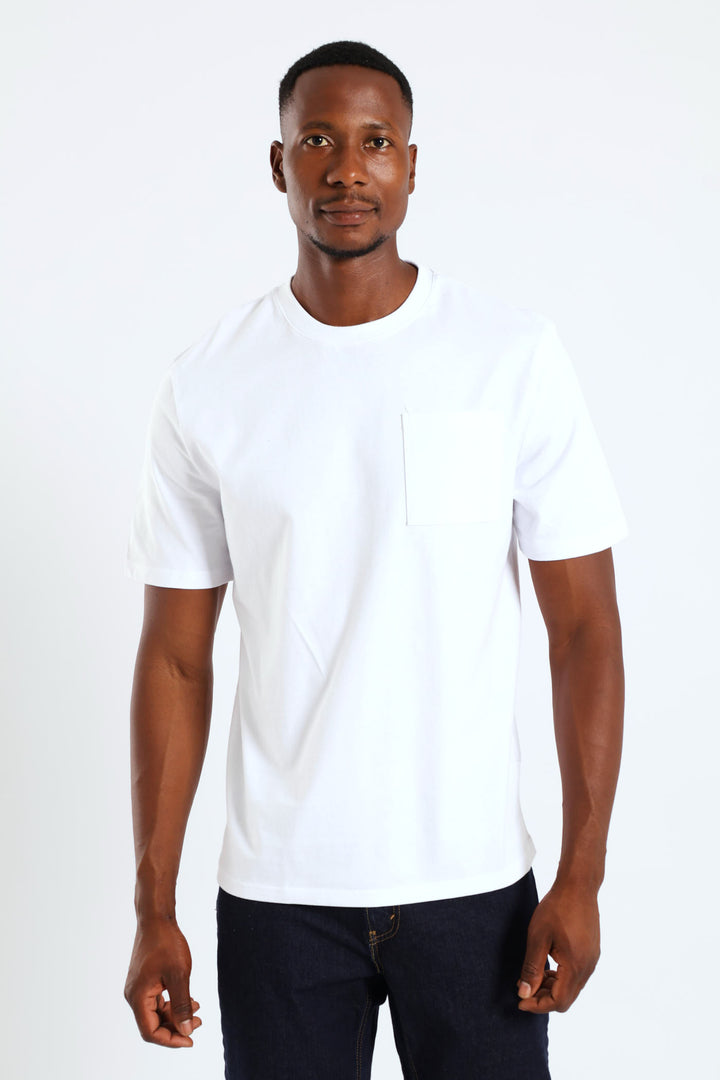Heavy Weight Pocket Tee - White
