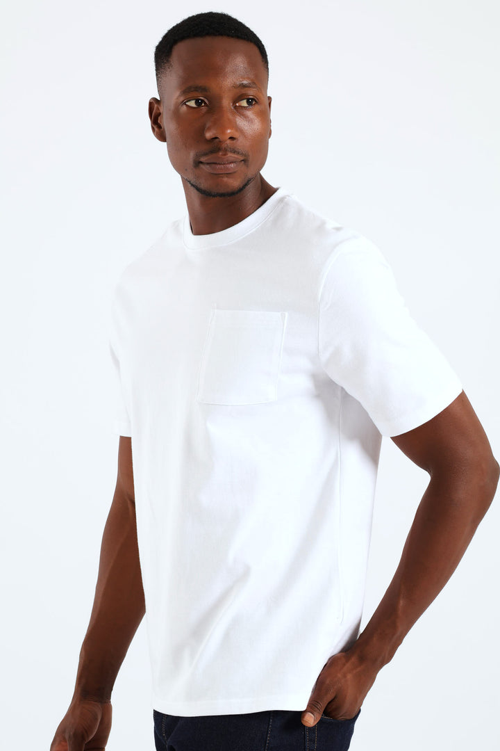 Heavy Weight Pocket Tee - White