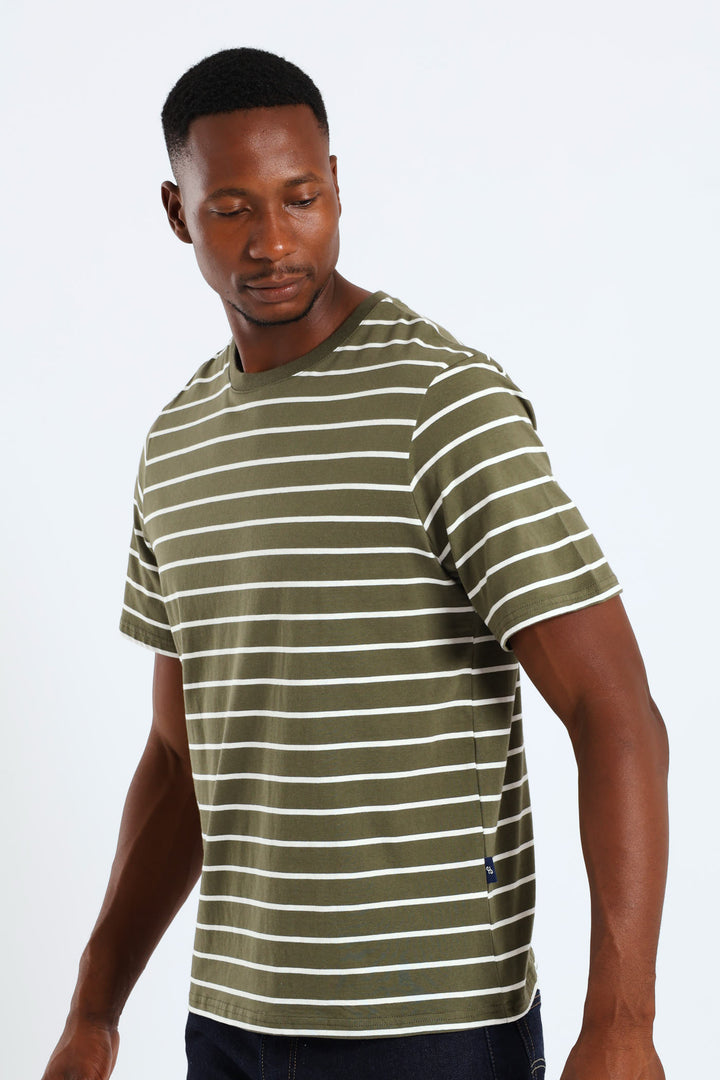 Stripe Tee - Olive