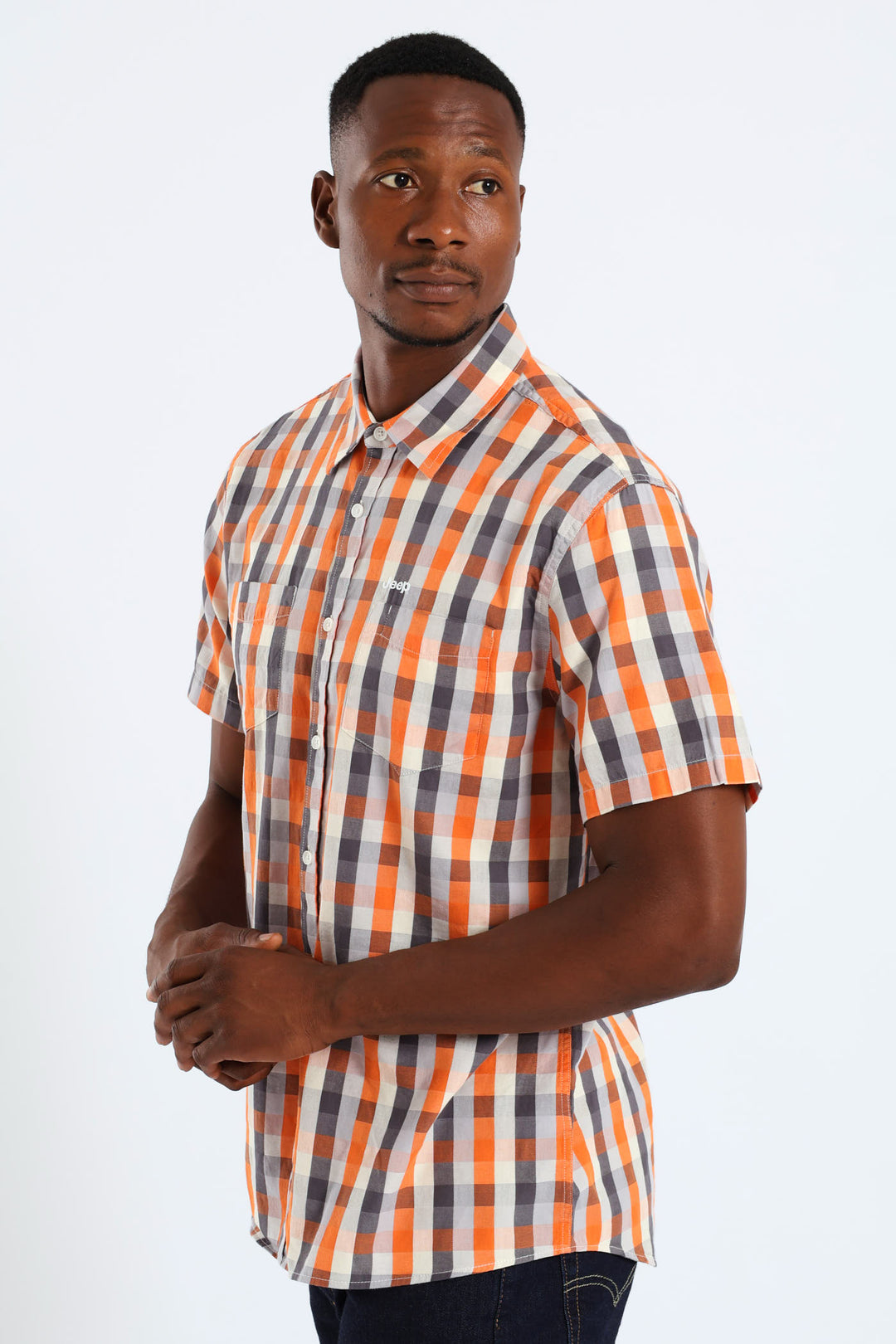 Yarn Dye Check Shirt - Orange
