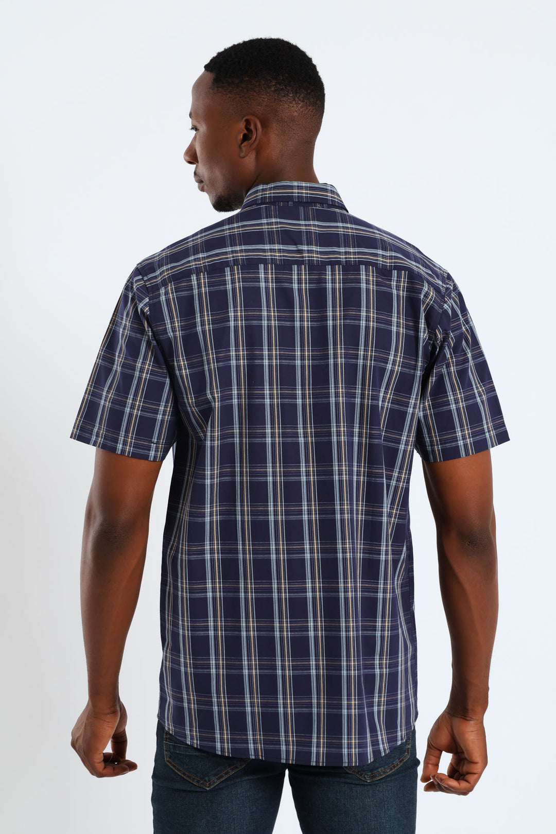 Check Button Down Shirt - Navy