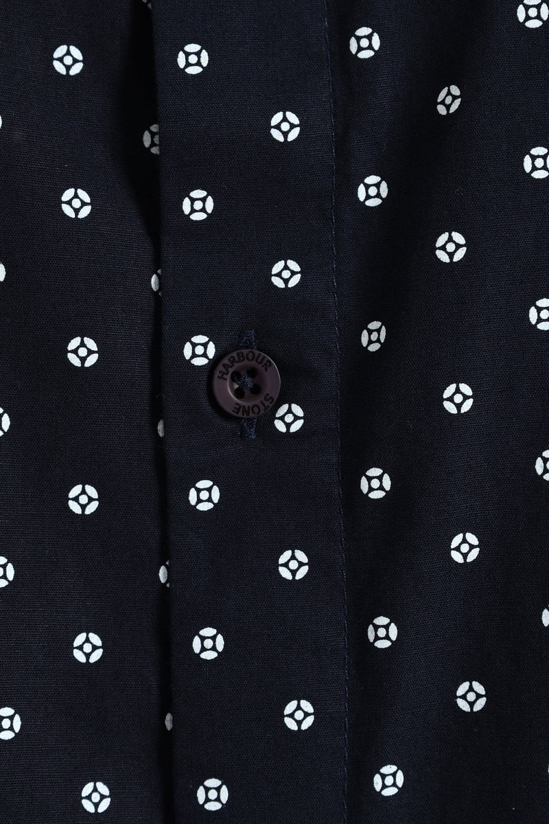 Quatro Dot Regular Shirt - Navy