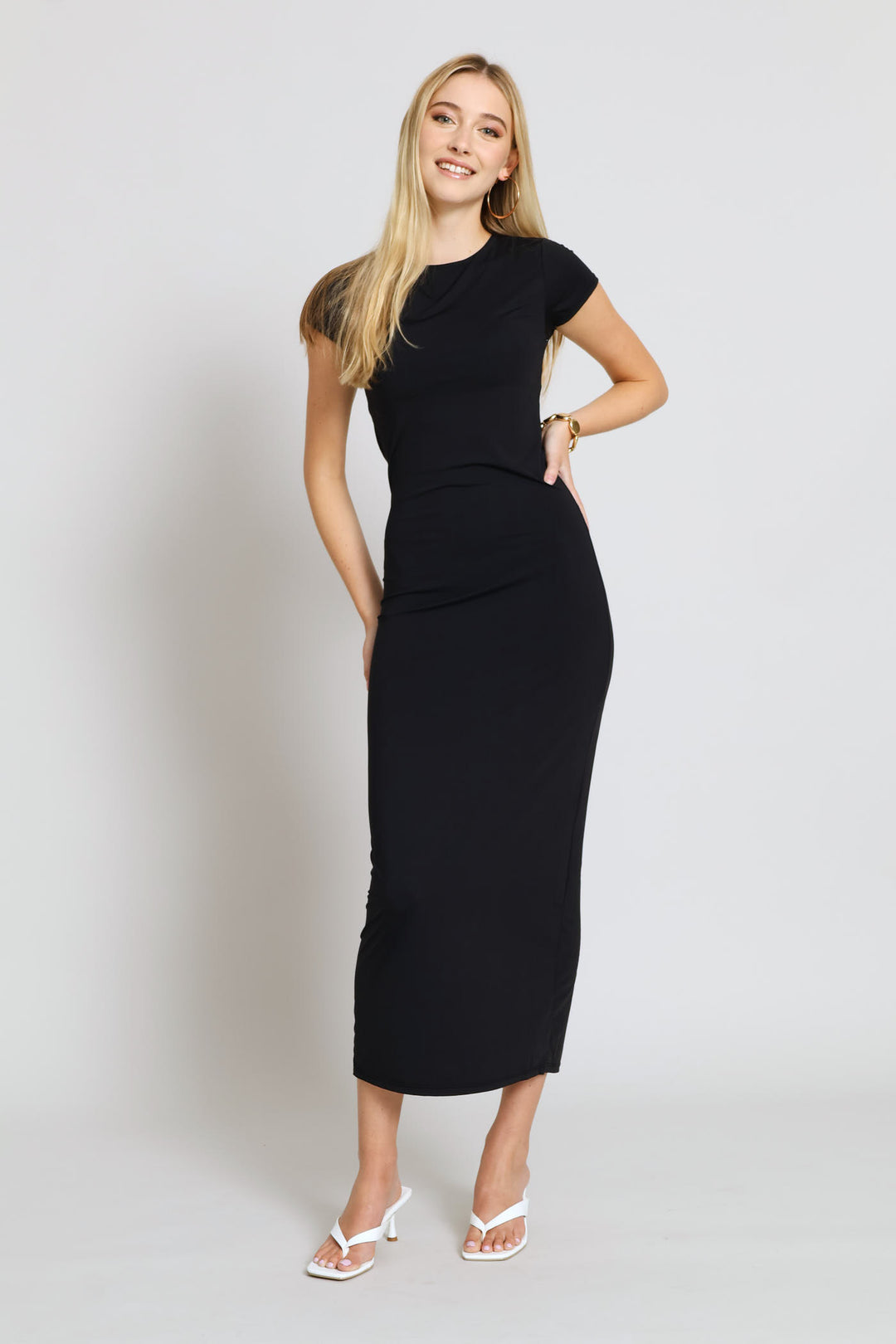 Skin Tight Maxi Dress - Black