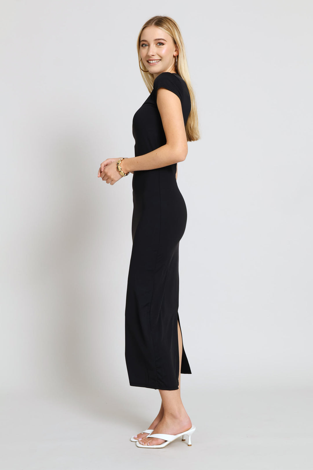 Skin Tight Maxi Dress - Black