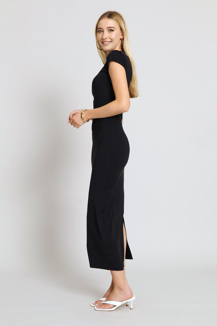 Skin Tight Maxi Dress - Black