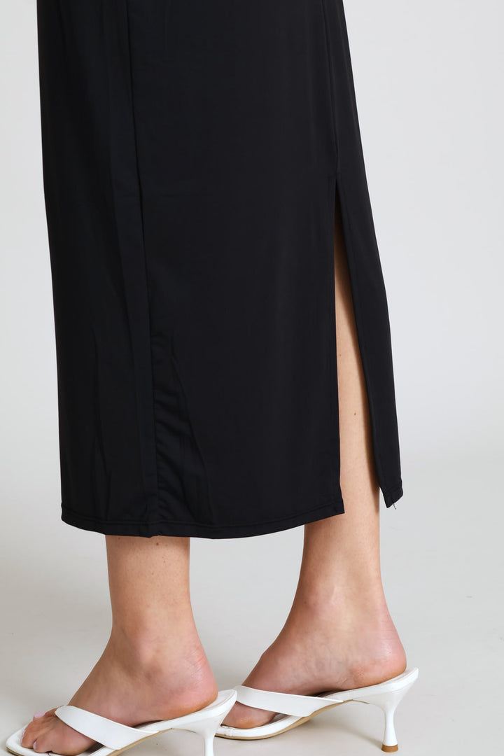 Skin Tight Maxi Dress - Black