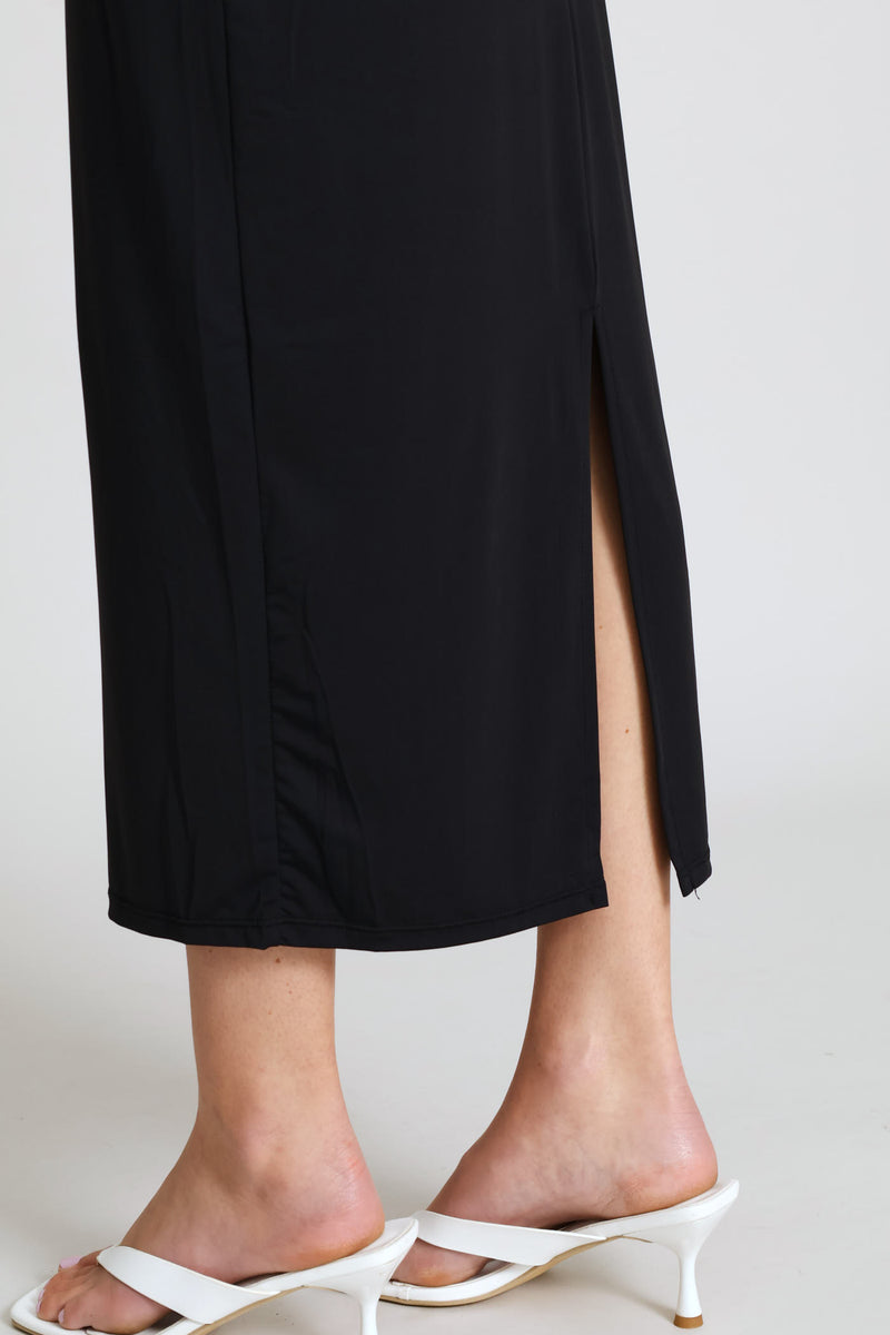 Skin Tight Maxi Dress - Black