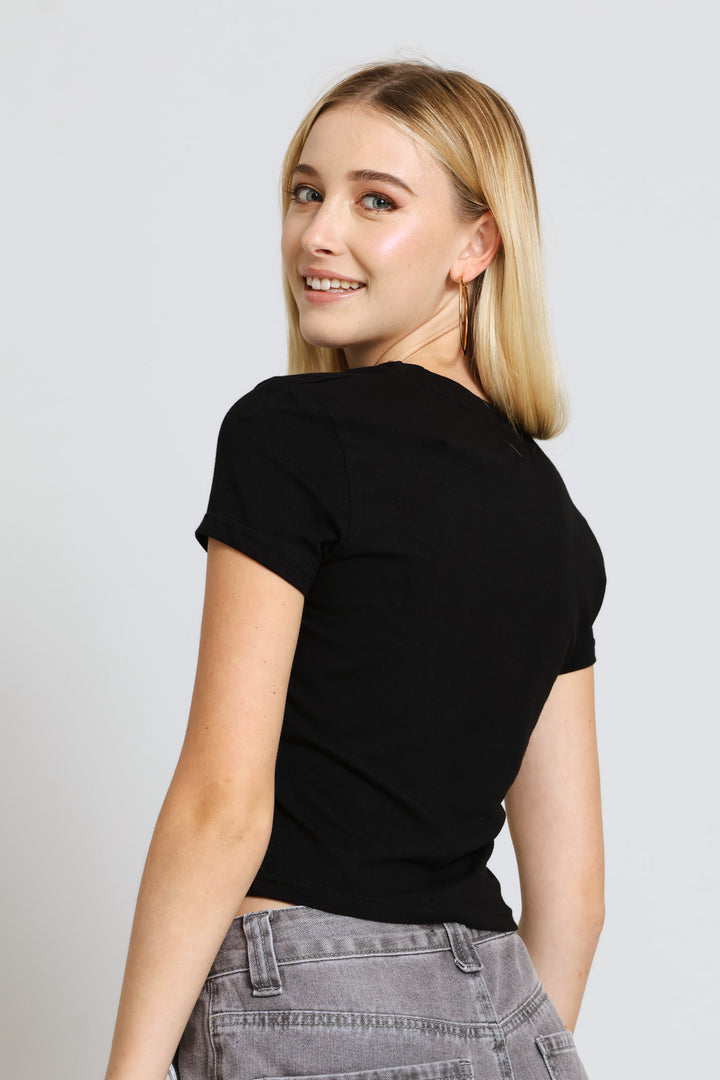 Clock It Baby Tee - Black