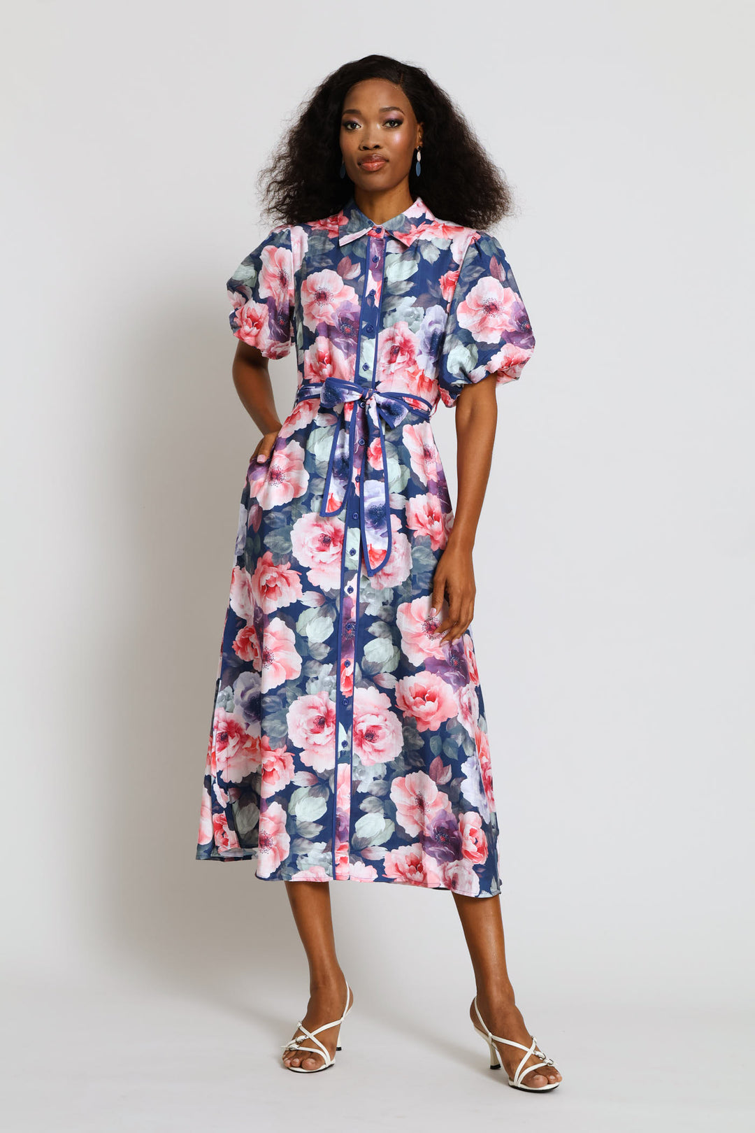 Short Sleeve Floral Dress - Floral