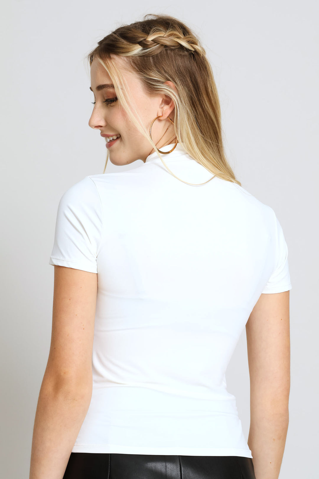 Skin Tight Ruche Tee - Off White