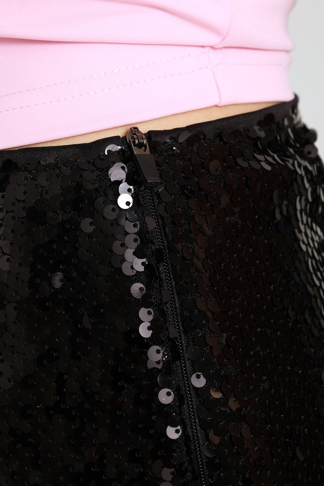 Sequin Mini Skirt - Black