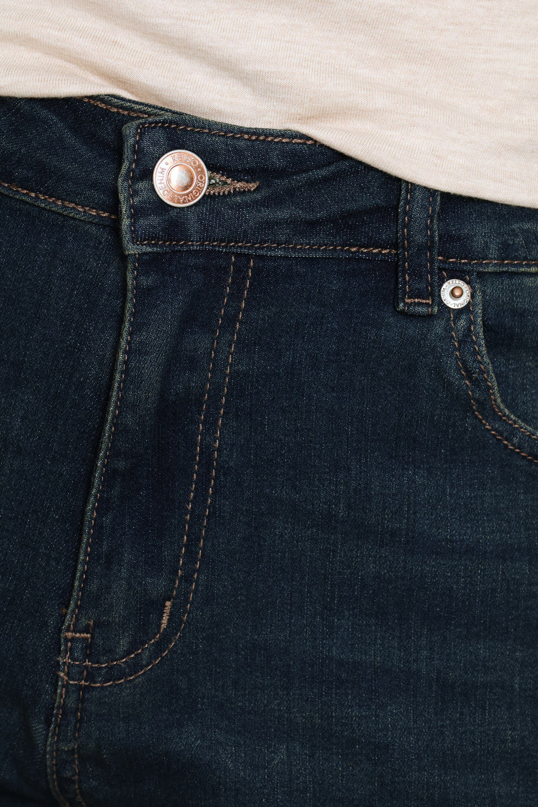 Classic Roll Hem Supersoft Mid Thigh Denim Short - Dark Tea Stain