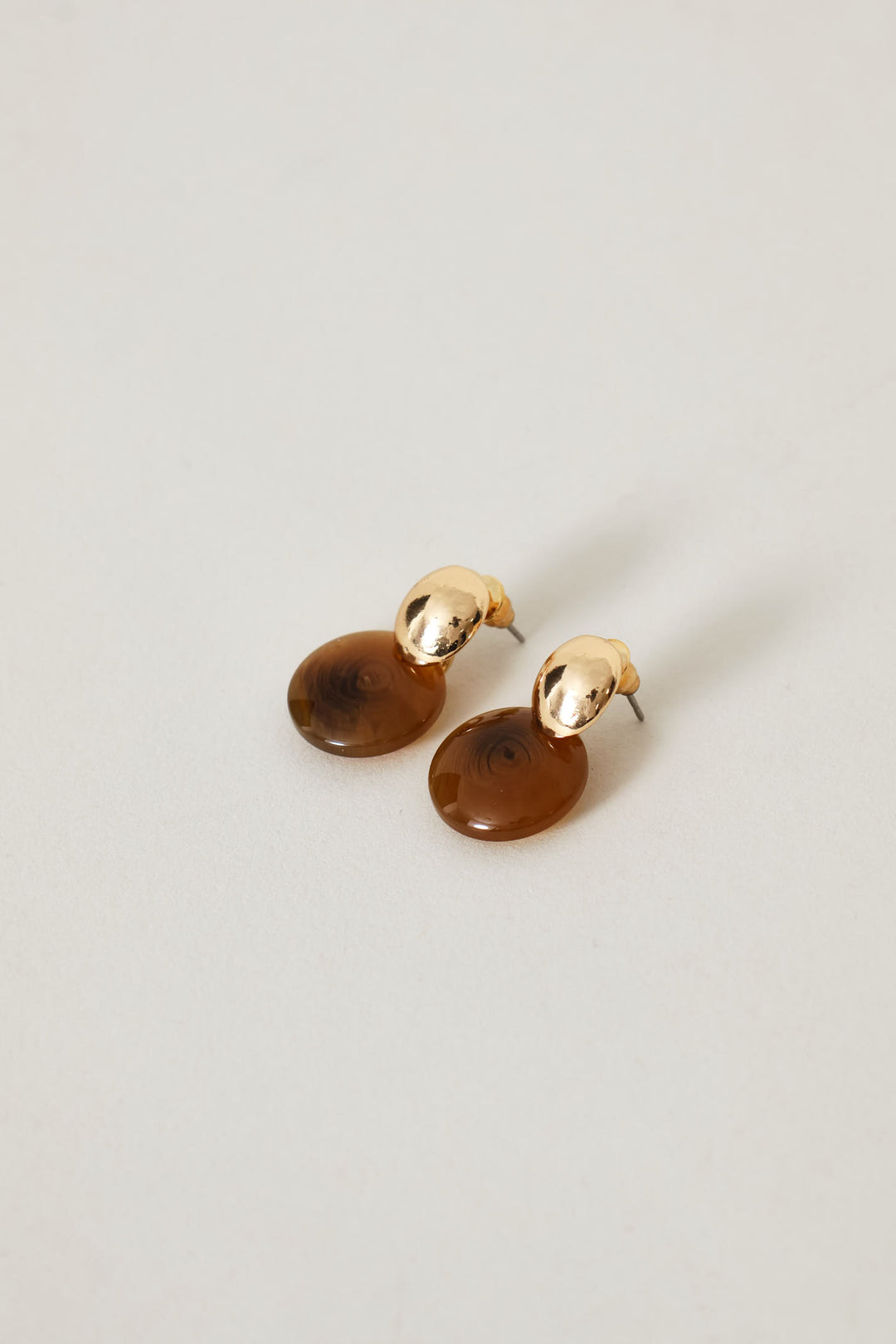 Small Drop Resin Earring - Gold
