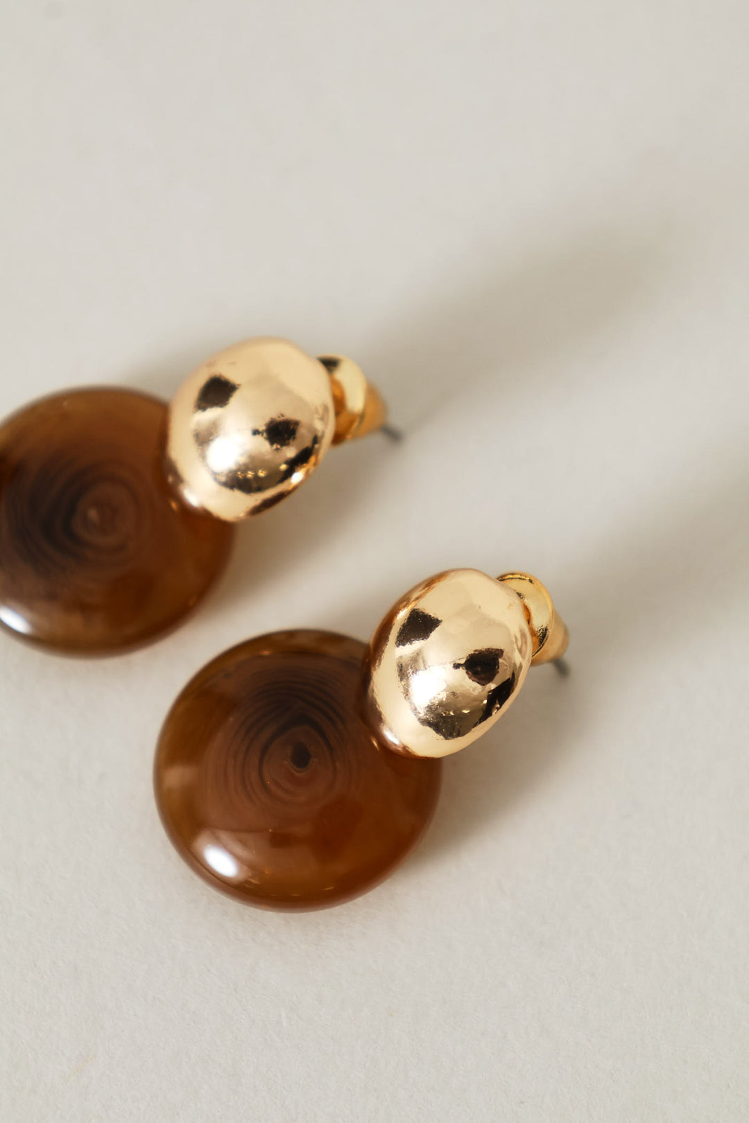 Small Drop Resin Earring - Gold