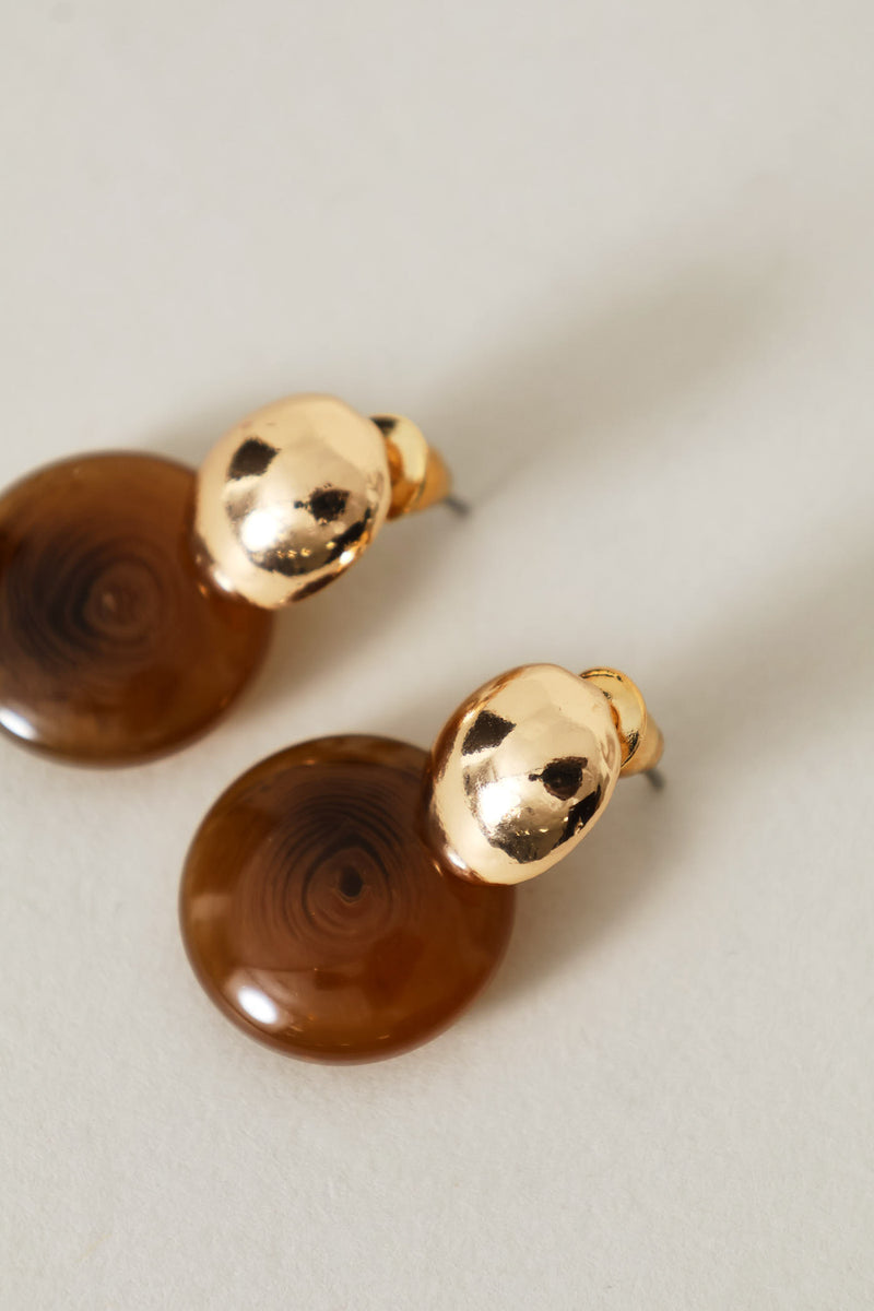 Small Drop Resin Earring - Gold
