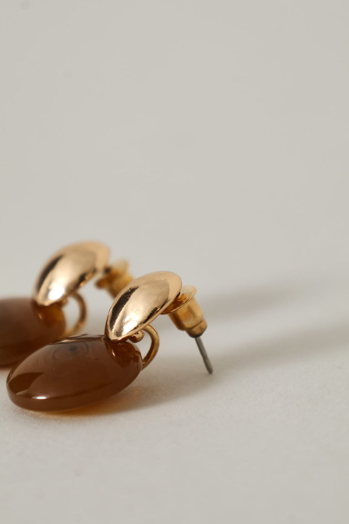 Small Drop Resin Earring - Gold