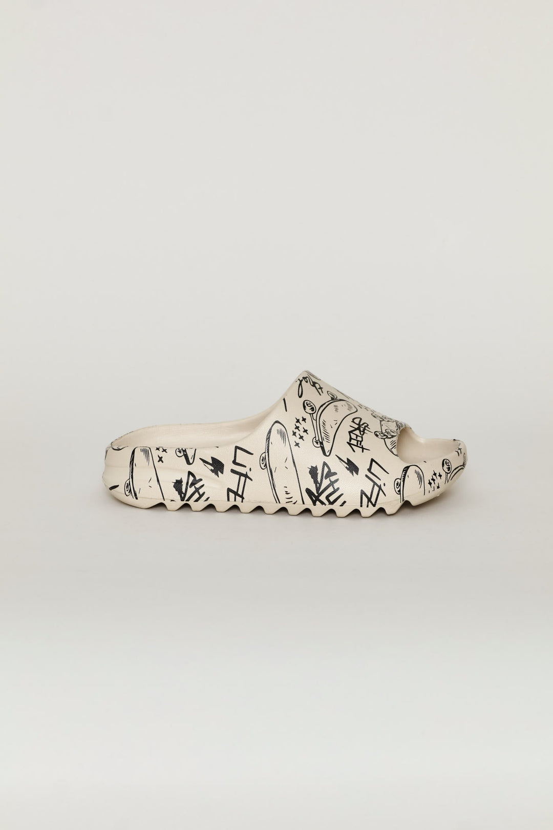 Boys Graffiti Moulded Slide - Stone