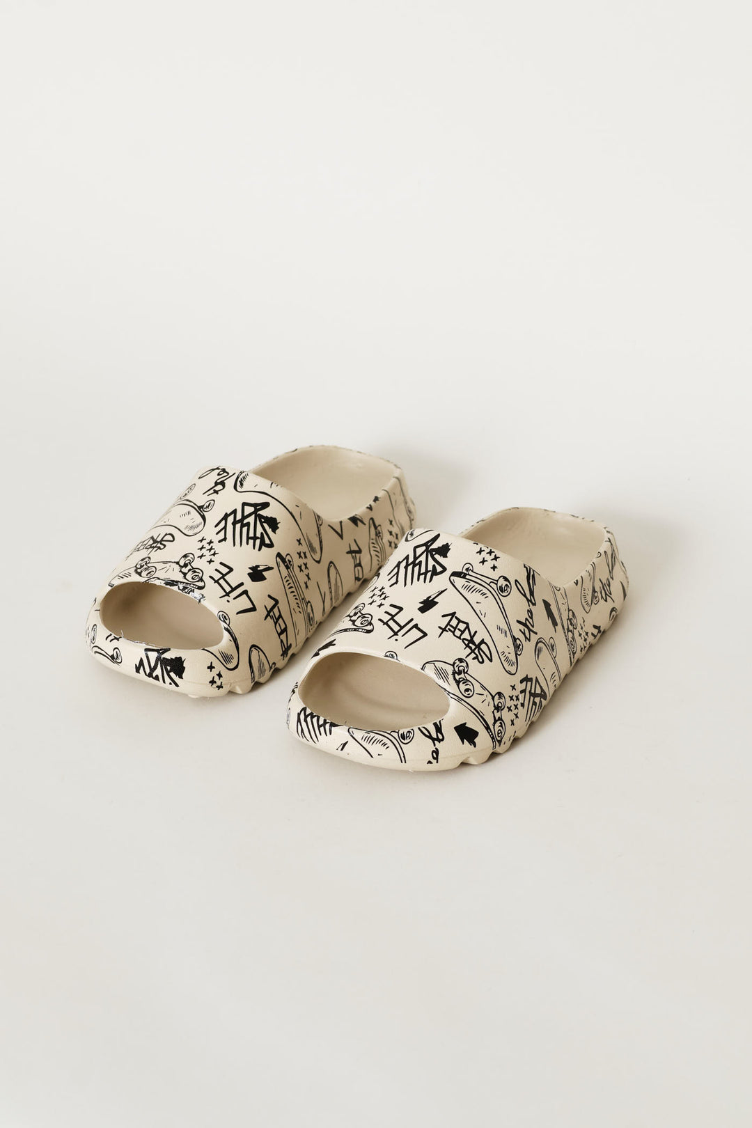 Boys Graffiti Moulded Slide - Stone