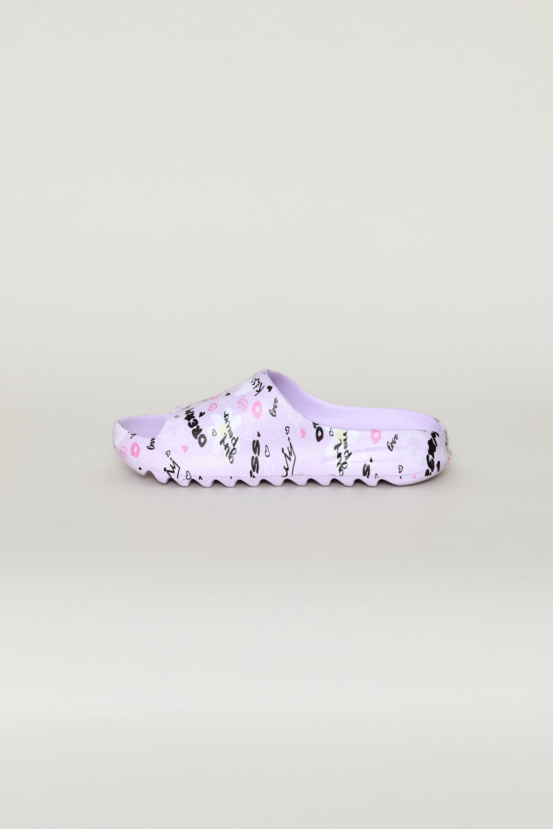 Girls Graffiti Moulded Slide - Lilac