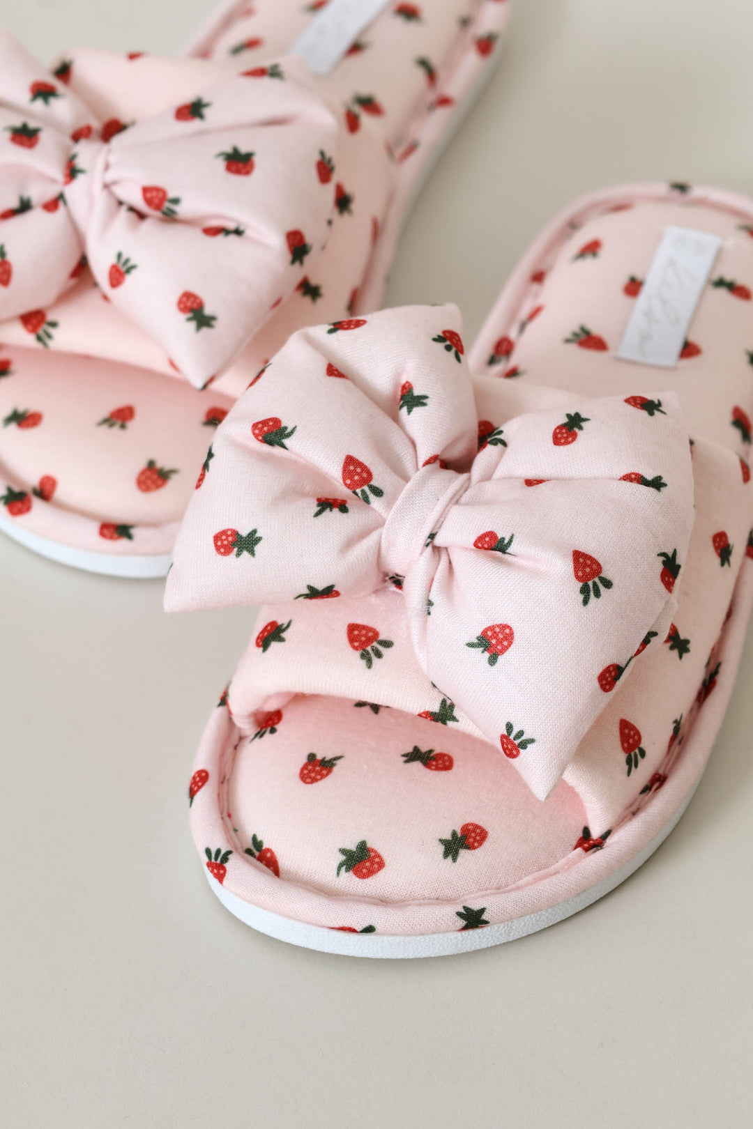 Printed Puffed Bow Slipper - Pink