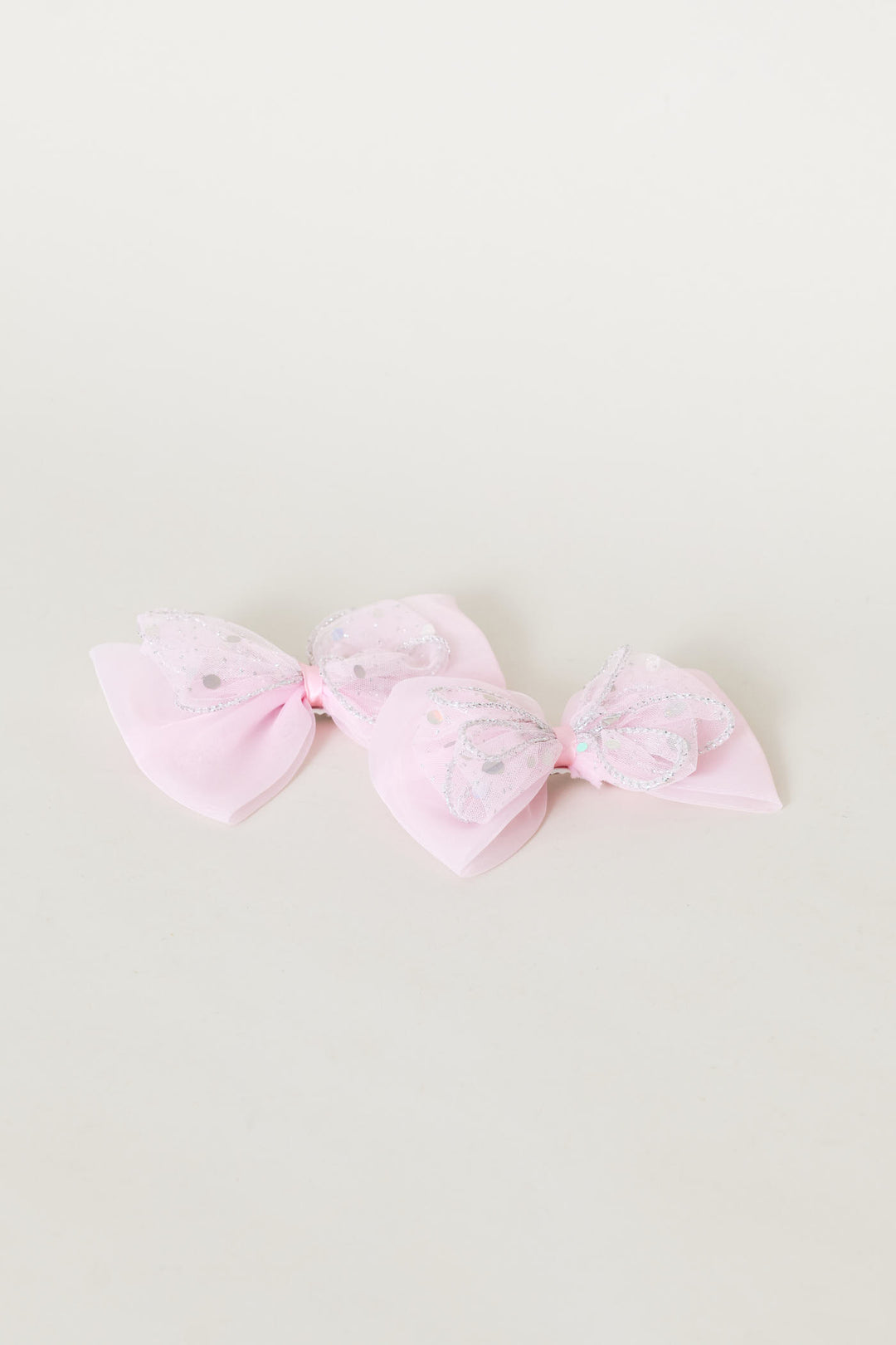 Pre-Girls 2 Pack Tulle Glitter Clip - Pink
