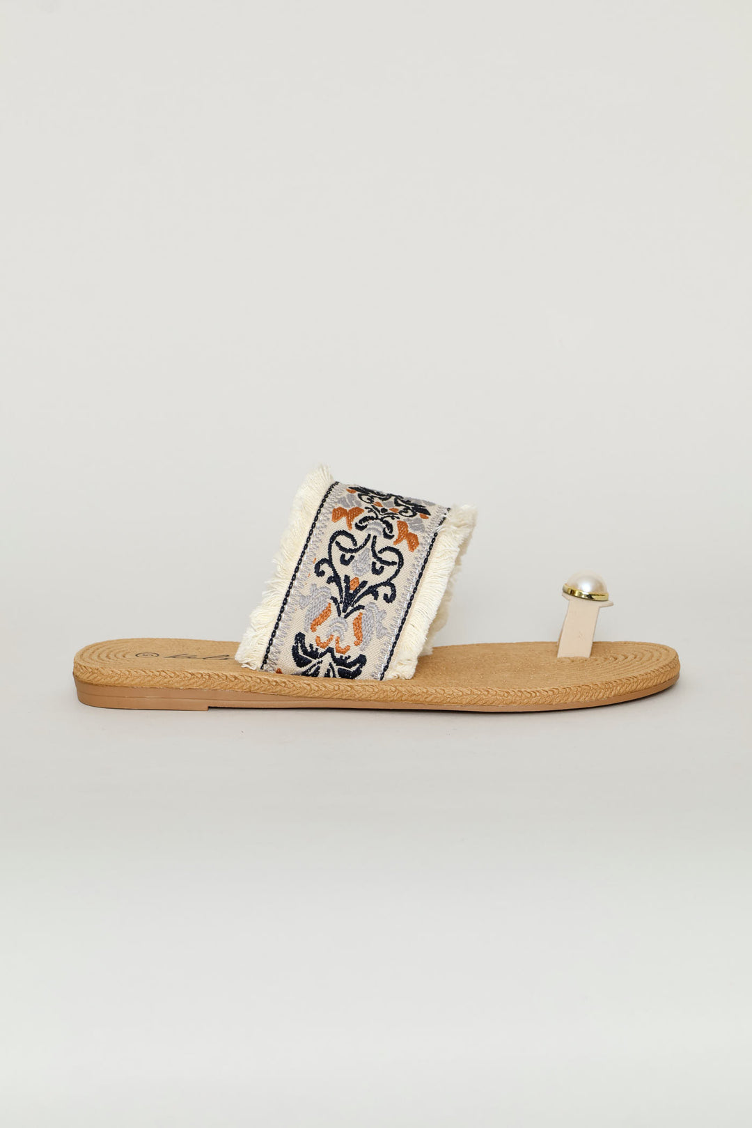 Pearl Toe Post Paisley Band Sandal - Multi