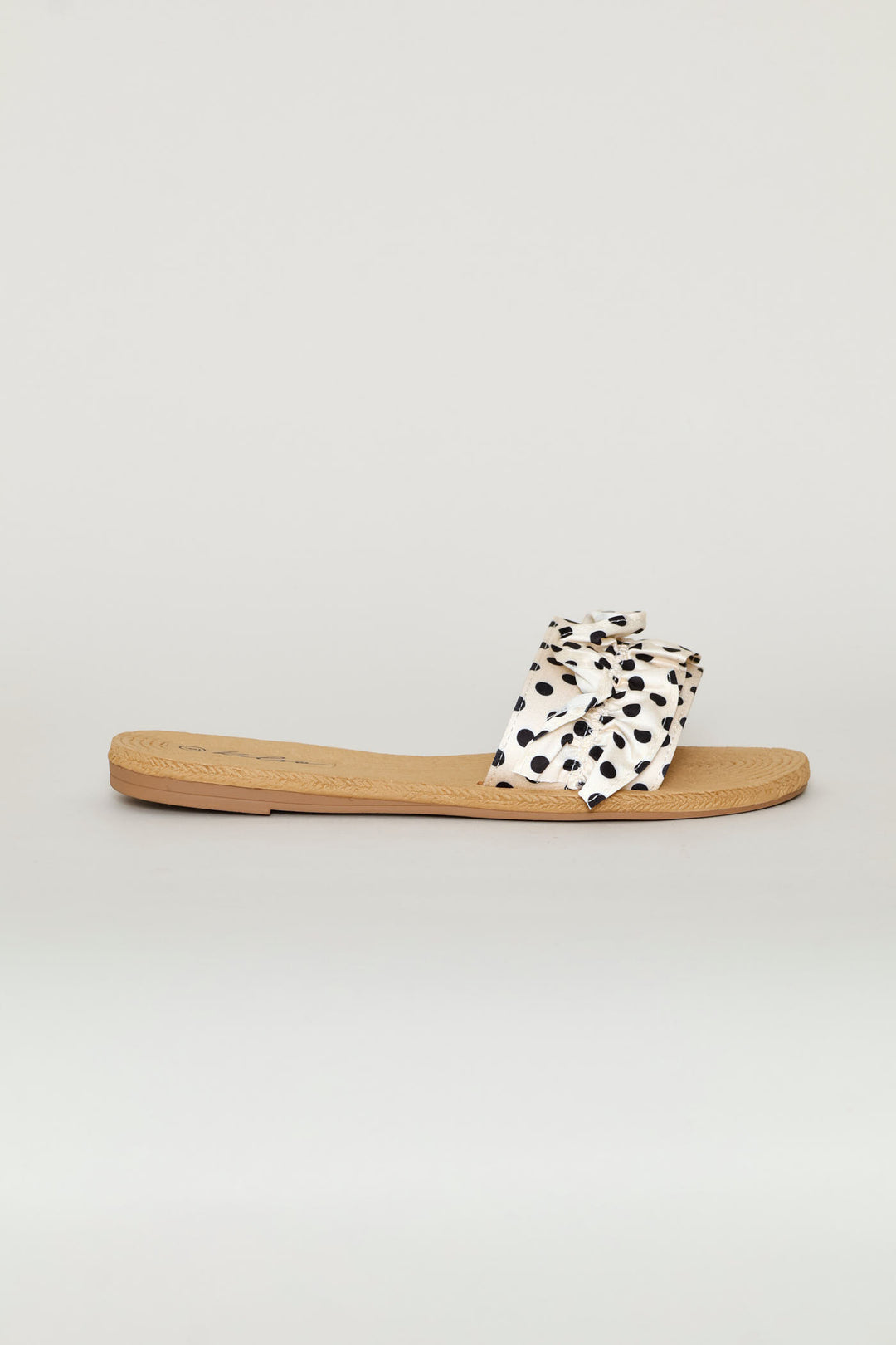 Frill Polka Dot Mule Sandal - Black