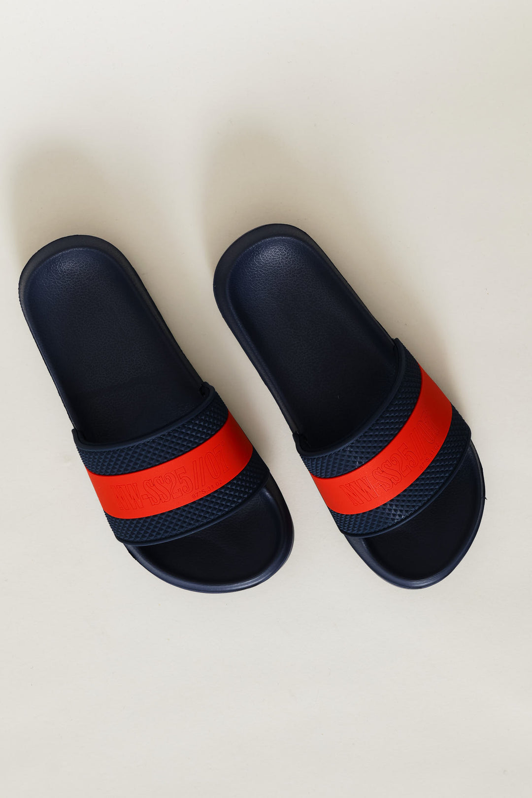 Boys Stripe Pool Slide - Navy/Red