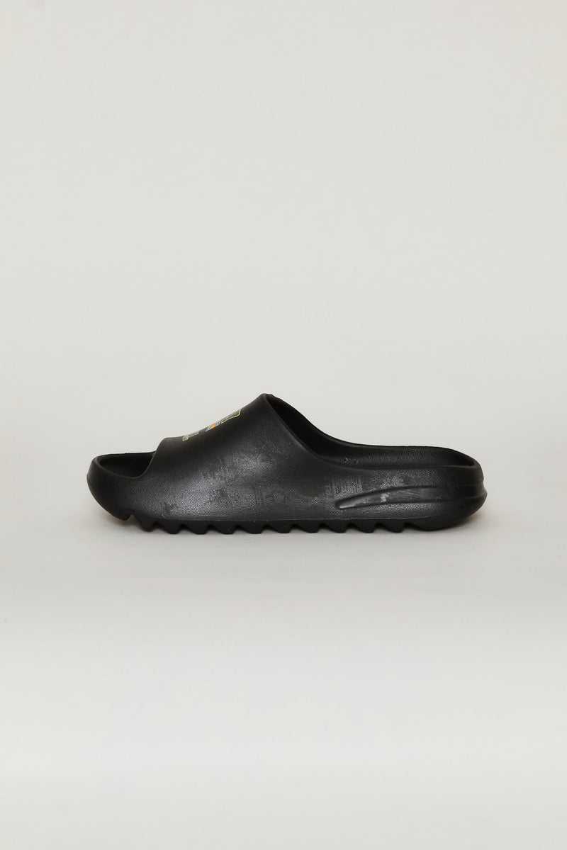 Boys Football Moulded Slide - Black/Green