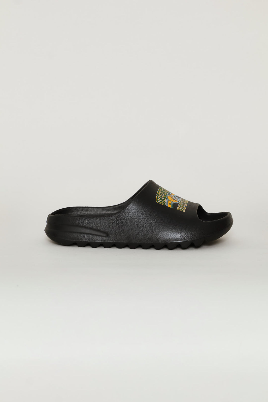 Boys Football Moulded Slide - Black/Green